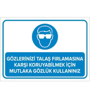 MIGNATIS - Gözlerinizi Talaş Frlamasna Krşı Kruyablmk İçn Mutlka Gözlk K.Levhası - Sac Malzeme 35x50cm