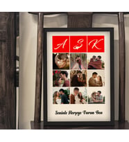 Sevgililer Gününe Özel 9 Fotoğraflı Aşk Çerçevesi (Siyah)