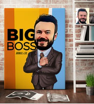 BK Gift Kişiye Özel Bay Big Boss Karikatür Kanvas Tablo 70x100cm 3