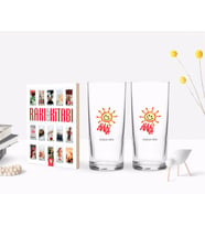 BK Gift Kişiye Özel Renkli Baskılı Alanya Tasarımlı Turistik İkili Rakı Bardağı ve Rakı Cep Kitabı Hediye Seti-1 (Model 1)