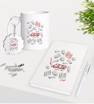 BK Gift Kişiye Özel Dünyanın En İyi Öğretmeni Kupa Anahtarlık Beyaz Defter Kalem Hediye Seti-7 (Model 1)