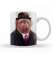 Süslü Pug Köpek Kupa Bardak Porselen
