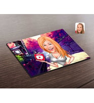 BK Gift Kişiye Özel Kadın Youtuber Karikatürlü Ahşap Puzzle-2
