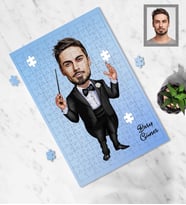 Kişiye Özel Orkestra Şefi Karikatürlü A4 99 Parça Puzzle Bay-1