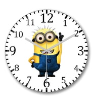 Minion4 Duvar Saati Bombeli Gercek Cam
