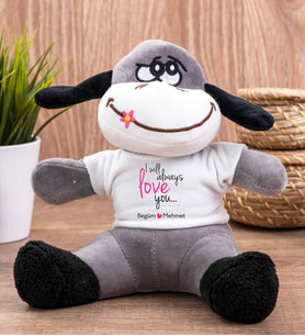 Sevgililere Özel Baskılı Peluş Eşek