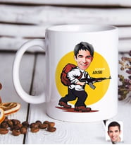 BK Gift Kişiye Özel Erkek PUBG Karikatürlü Beyaz Kupa Bardak-4