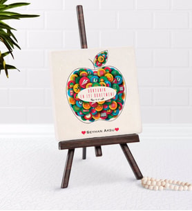 BK Gift Kişiye Özel Dünyanın En iyi Öğretmeni Şovaleli Doğal Taş-12 (Beyaz)