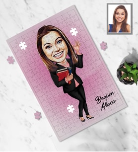 Kişiye Özel Avukat Karikatürlü A4 99 Parça Puzzle Bayan-1