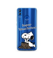 Snoopy Tasarımlı Süper Şeffaf Silikon Telefon Kılıfı Huawei Honor 10 Lite 