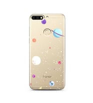 Gezegenler Tasarımlı Süper Şeffaf Silikon Telefon Kılıfı Huawei Honor 7c-Y7 (201