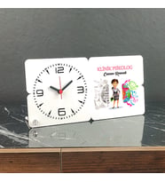 Klinik Psiklog Ahşap Masa Saati