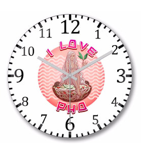 I Love Pho Duvar Saati Bombeli Gercek Cam