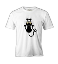 Kedi - Scratch Beyaz Erkek Tshirt