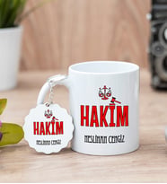 Hakim Beyaz Kupa Bardak Ve Anahtarlık Set