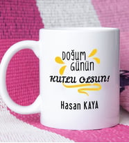 Doğum Günün Kutlu Olsun Tasarımlı Doğum Günü Hediyesi Kupa Bardak