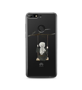 Salıncak Kız Tasarımlı Süper Şeffaf Silikon Telefon Kılıfı Huawei Y7 2018
