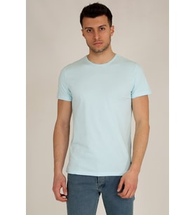 Erkek Basic Slim Fit Bisiklet Yaka Kısa Kollu T-Shirt 21K-3400729-1 Mavi