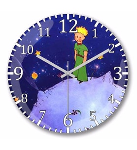 Le Petit Prince   Küçük Prens  Duvar Saati Bombeli Gercek Cam