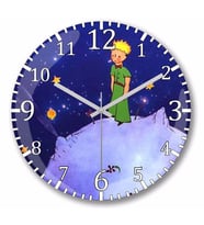 Le Petit Prince   Küçük Prens  Duvar Saati Bombeli Gercek Cam