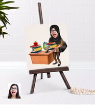BK Gift Kişiye Özel Bayan Öğretmen Karikatürlü Şovaleli Doğal Taş-8 (Beyaz)
