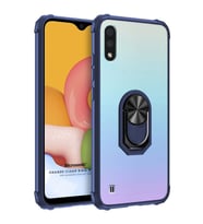 Microsonic Samsung Galaxy A01 Kılıf Grande Clear Ring Holder Lacivert