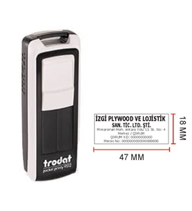 TRODAT 9512 CEP KAŞE  - İSİM YAZILI KALEM HEDİYELİ