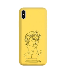 Iphone Xs Çizgi Tasarımlı Sarı Lansman Telefon Kılıfı