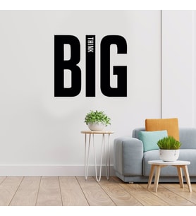 New Jargon - Büyük Harf ile Yazılmış Big Think Duvar Yazısı Sticker 60x50 cm - Siyah