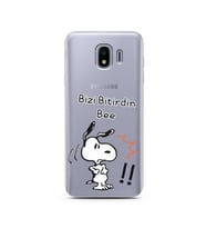 Snoopy Tasarımlı Süper Şeffaf Silikon Telefon Kılıfı Samsung J4