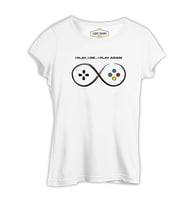 Play and Die Beyaz Kadın Tshirt