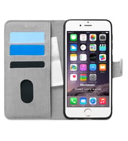 Microsonic Apple iPhone 6S Plus Kılıf Fabric Book Wallet Gri