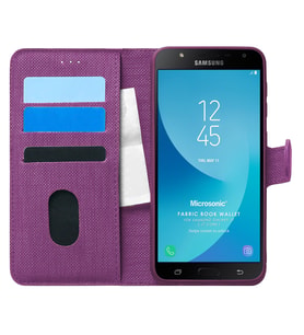 Microsonic Samsung Galaxy J7 Core Kılıf Fabric Book Wallet Mor
