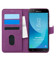 Microsonic Samsung Galaxy J7 Core Kılıf Fabric Book Wallet Mor