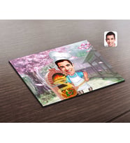 BK Gift Kişiye Özel Erkek Kebapçı Karikatürlü Ahşap Puzzle-1