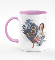 BK Gift Kişiye Özel Kadınlar Günü Karikatür Pembe Kupa Bardak  19