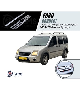 Ford Connect Krom Ön Panjur+Kaput Çıtası 2 Prç. 2009-2014 P. Çelik Uyumlu