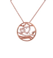 Beyaz Taşlı Yaz Aşkı Rose Gümüş Kolye