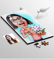 BK Gift Kişiye Özel Ev Hanımı Karikatür 48 Parça Ahşap Puzzle  3