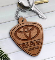 BK Gift Kişiye Özel İsimli Plakalı Toyota Ahşap Anahtarlık-2 (Beyaz)