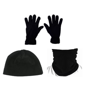 Siyah Polar Bere Boyunluk Eldiven 3'lü Set