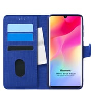 Microsonic Xiaomi Mi Note 10 Lite Kılıf Fabric Book Wallet Lacivert