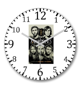 Maroon 5 Duvar Saati Bombeli Gercek Cam