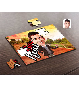 BK Gift Kişiye Özel Evin Reisi Karikatürlü Ahşap Puzzle-1