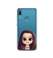 Kıvırcık Saçlı Kız Tasarımlı Süper Şeffaf Silikon Telefon Kılıfı Huawei Y6 Prime