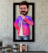 BK Gift Kişiye Özel Erkek Animasyonlu Karikatürlü 3D Ahşap Tablo-36