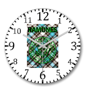 Ramones Verde by  Neo Punk Duvar Saati Bombeli Gercek Cam