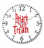 Attack On Titan Font Logo   Duvar     Saati Bombeli Gercek Cam