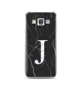 Samsung A3 (2015) Siyah Mermer Harf Tasarımlı Telefon Kılıfı J-Harfi 