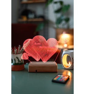 Sevgililer Günü Özel Tasarım Oklu Kalp Seni Seviyorum 3D Led Lamba